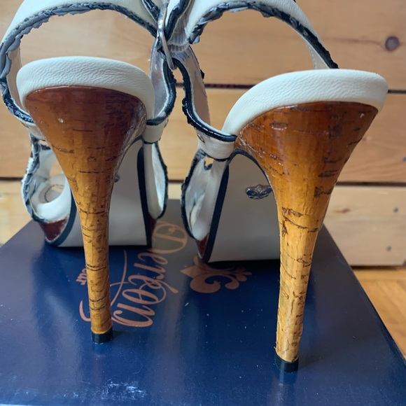 BEYONCÉ DEREON STUDDED CREAM HIGH HEELS - Picture 7 of 9